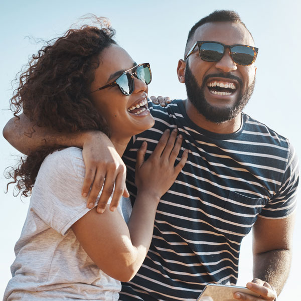 young couple laughing